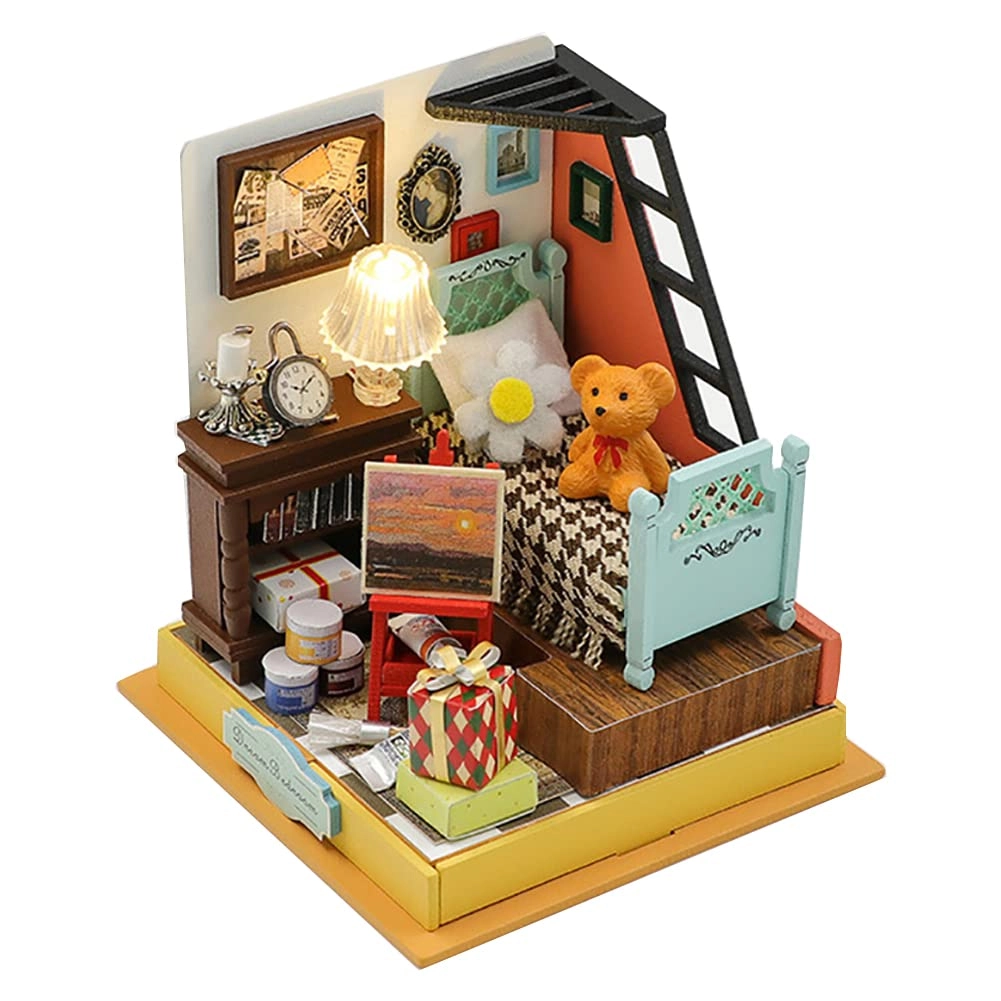 Miniature Wooden Dollhouse Furniture Kit - Creative Room 1:24