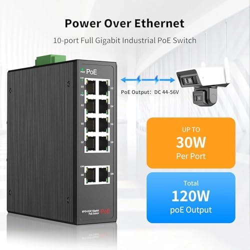 8 Port Industrial POE Switch 8-ports