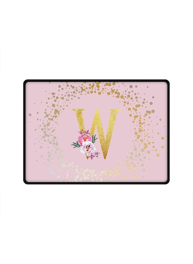 Custom Monogram Initial Letter Floral Pattern Cloth Gaming Mouse Pad - 35x25 cm
