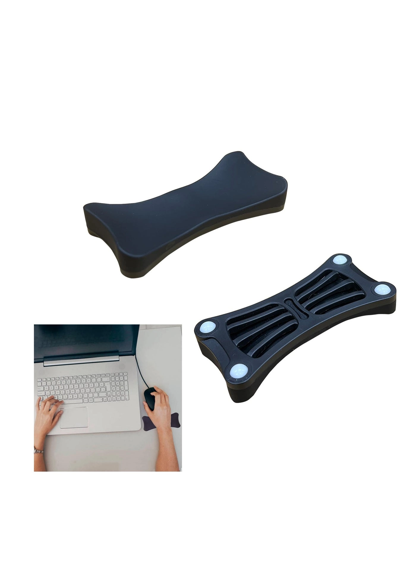 Barakah Ergonomic Gliding Palm Rest - Sliding Wrist Pad 4 Scroll Wheels 1.8 x 3.6 x 0.6 inches