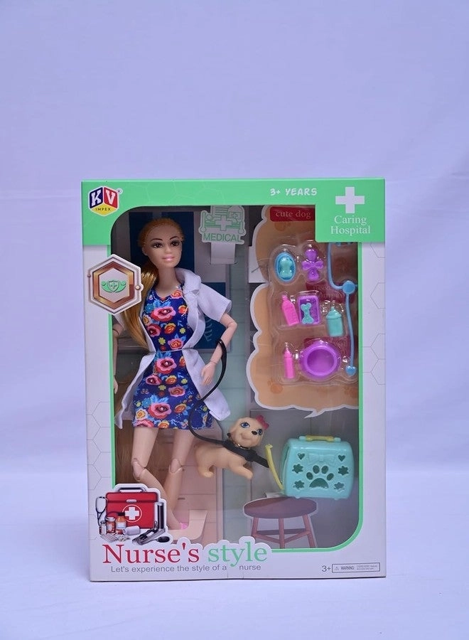 Rk Toys New Nurse Doll - Puppy Veterinarian Kit Role Play Set