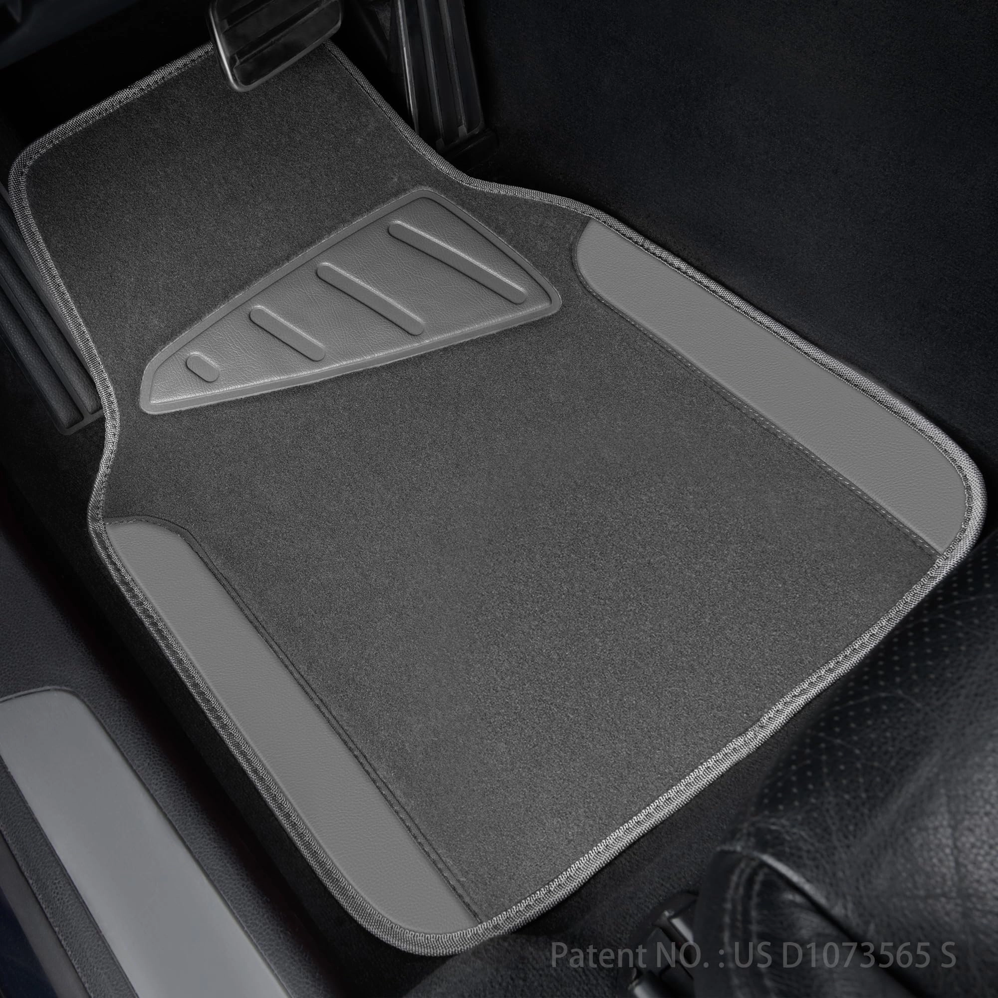 Universal Fit Car Floor Mats - Set of 4pcs Black and Burgundy