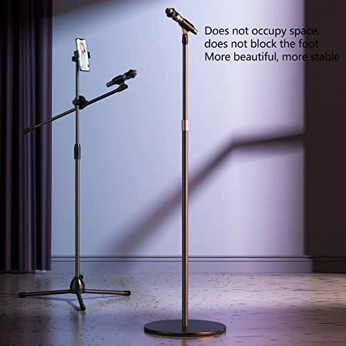 Microphone Stand - Weighted Round Base Height Adjustable Detachable