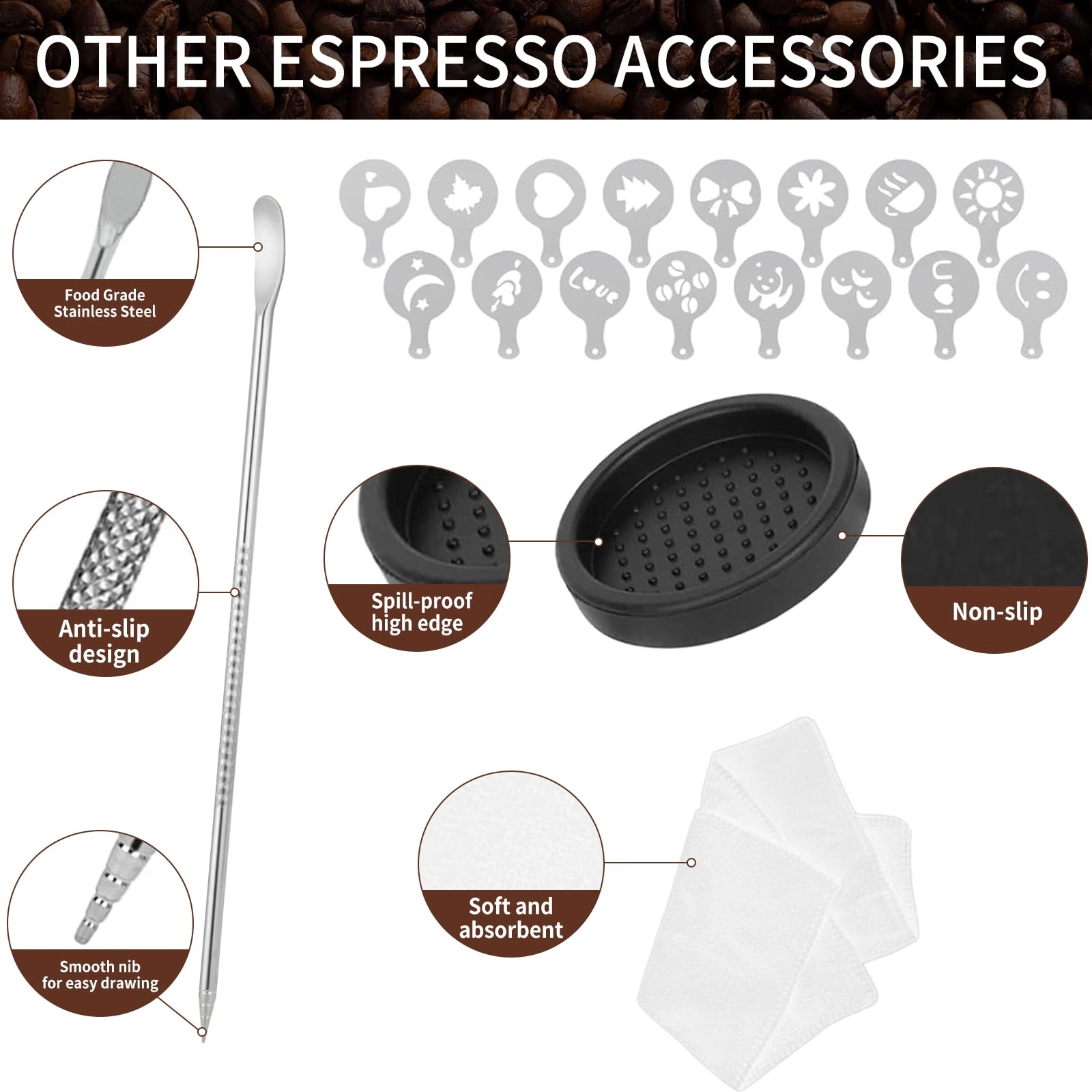 51mm Coffee Tamper - 24PCS 316stainlesss Kit