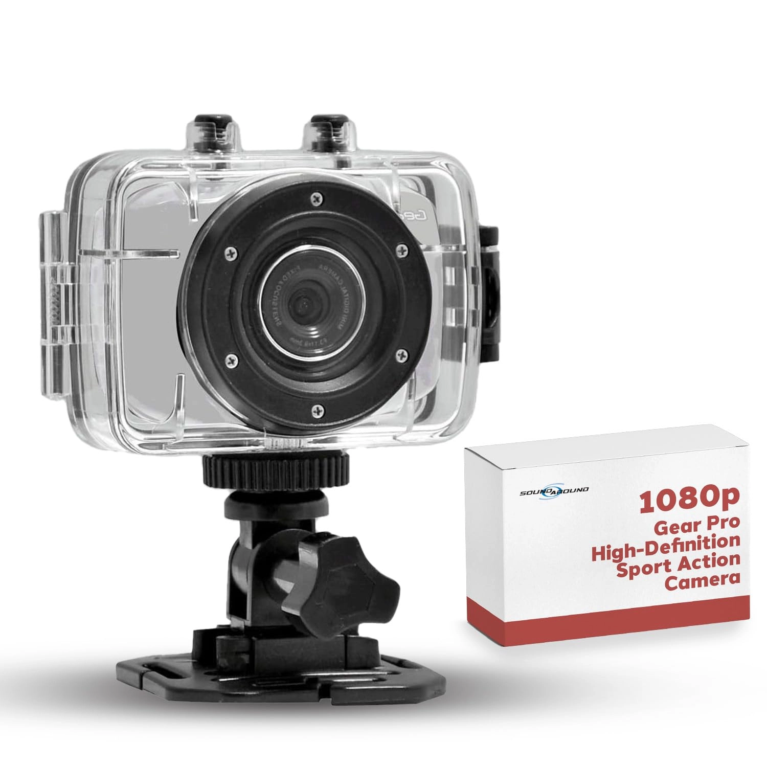 Mini HD Sports Action Camera - Camcorder w/ 5.0 MP Cam, 2" Touch Screen, USB SD Card, Rechargeable Battery - IPX8 Waterproof Case Bike Handle bar, Helmet Mount, Car Charger - Pyle GDV123SL (Silver)