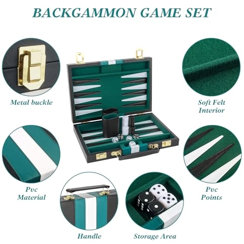 Backgammon Set - PU Leather Case