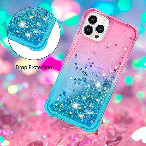 Glitter Moving Quicksand Flowing Cover TPU Silicone Bumper for iPhone 14 Pro