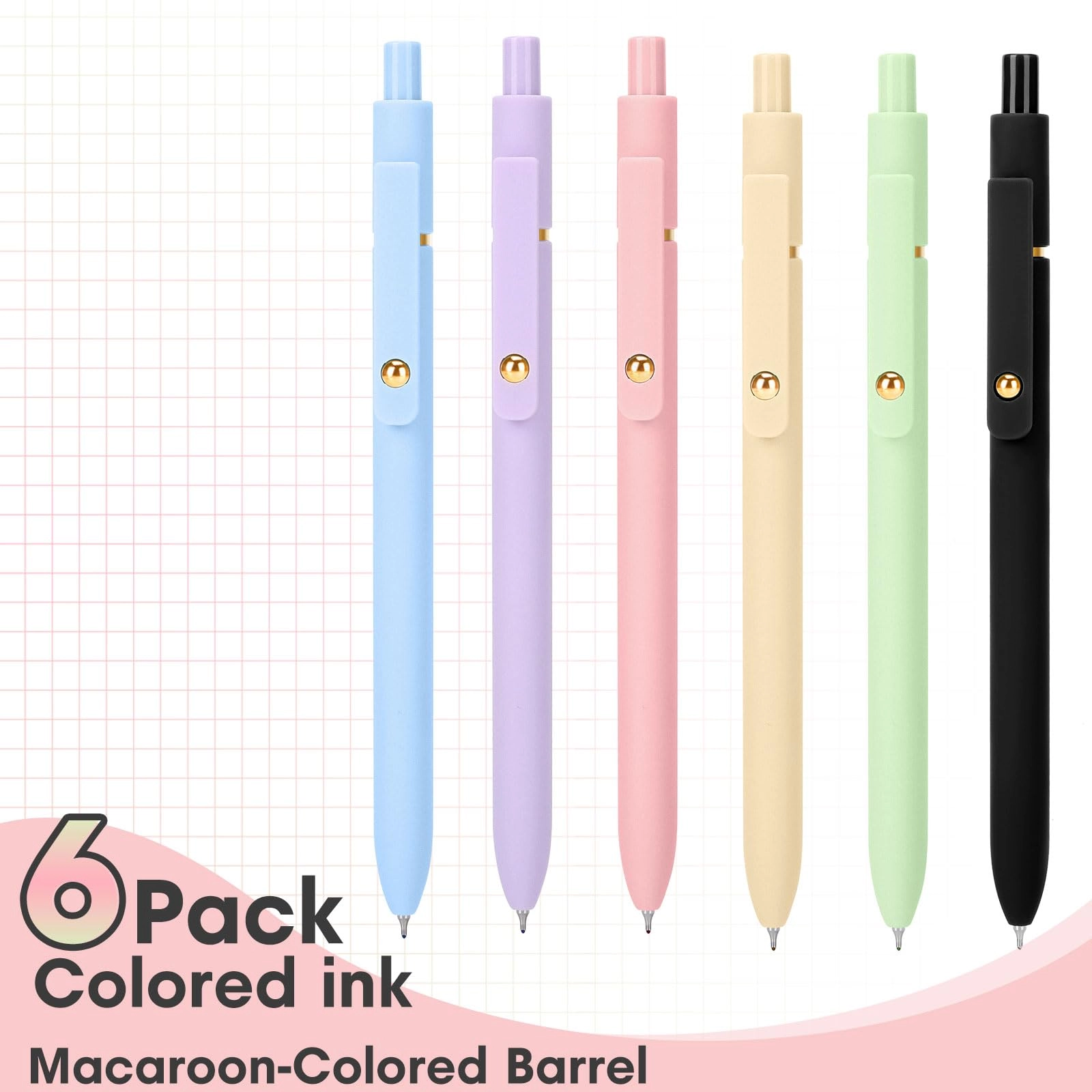 Gel Pens - 6 Pcs 0.5mm