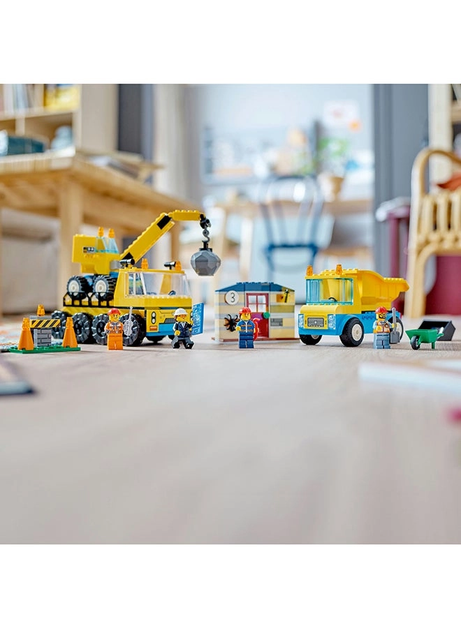 LEGO City Construction Trucks And Wrecking Ball Crane (60391)