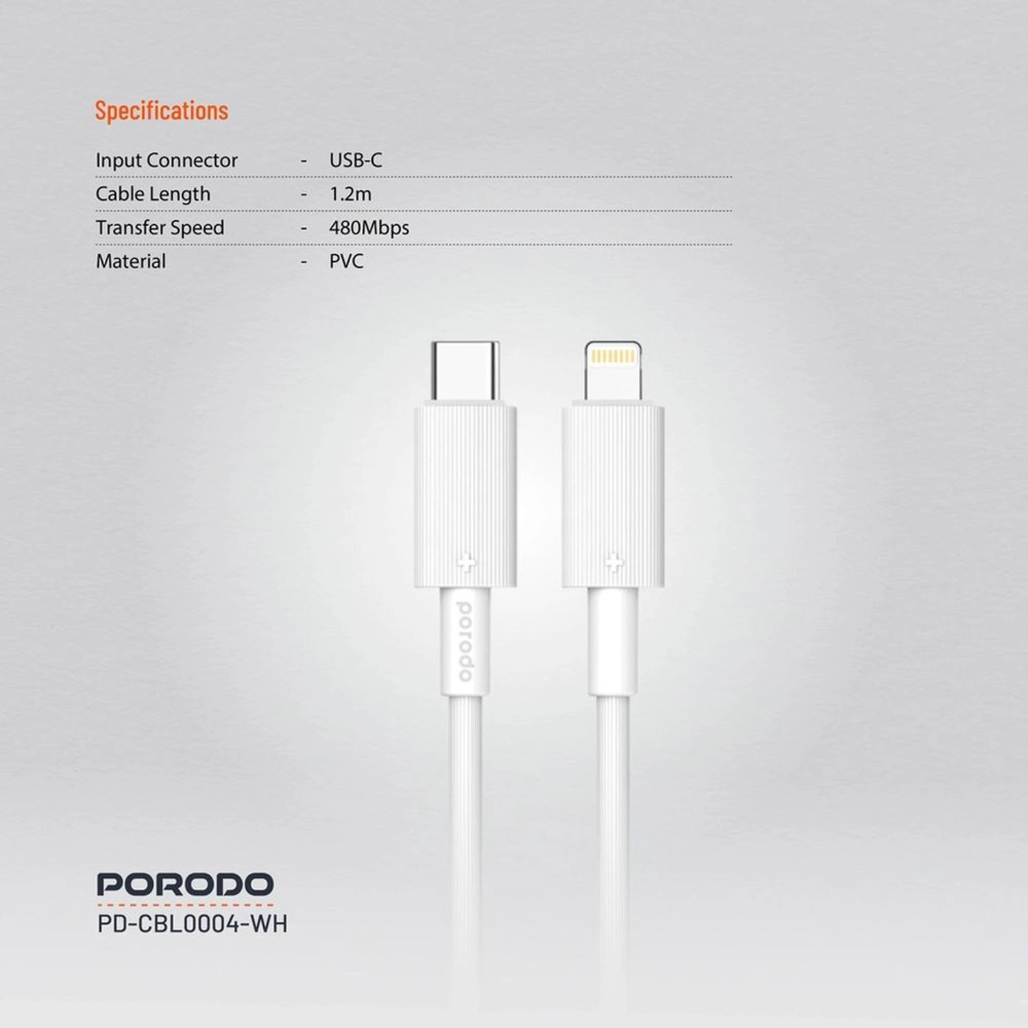 PD-CBL0004 USB-C to Lightning Cable 1.2m