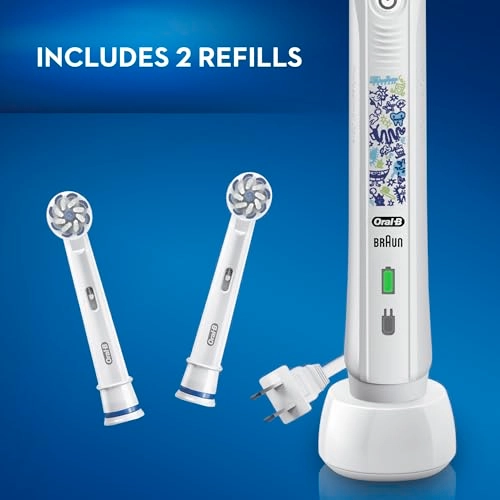 Kids Electric Toothbrush - Rechargeable 2 Brush Heads Pressure Sensor