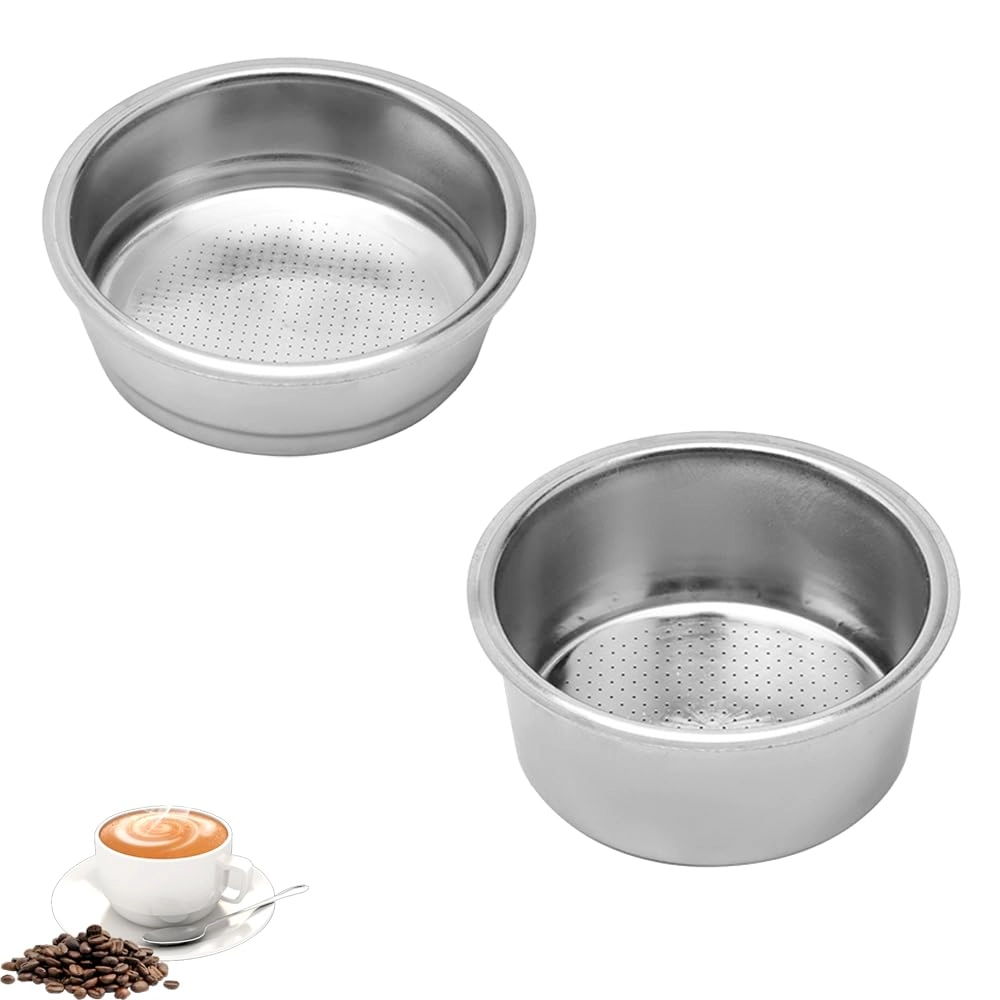 HLXiDUI437OUEN65xkj Portafilter Basket (Double Layer) - 51mm Stainless Steel + Portafilter Basket (Single Layer) - 51mm Stainless Steel