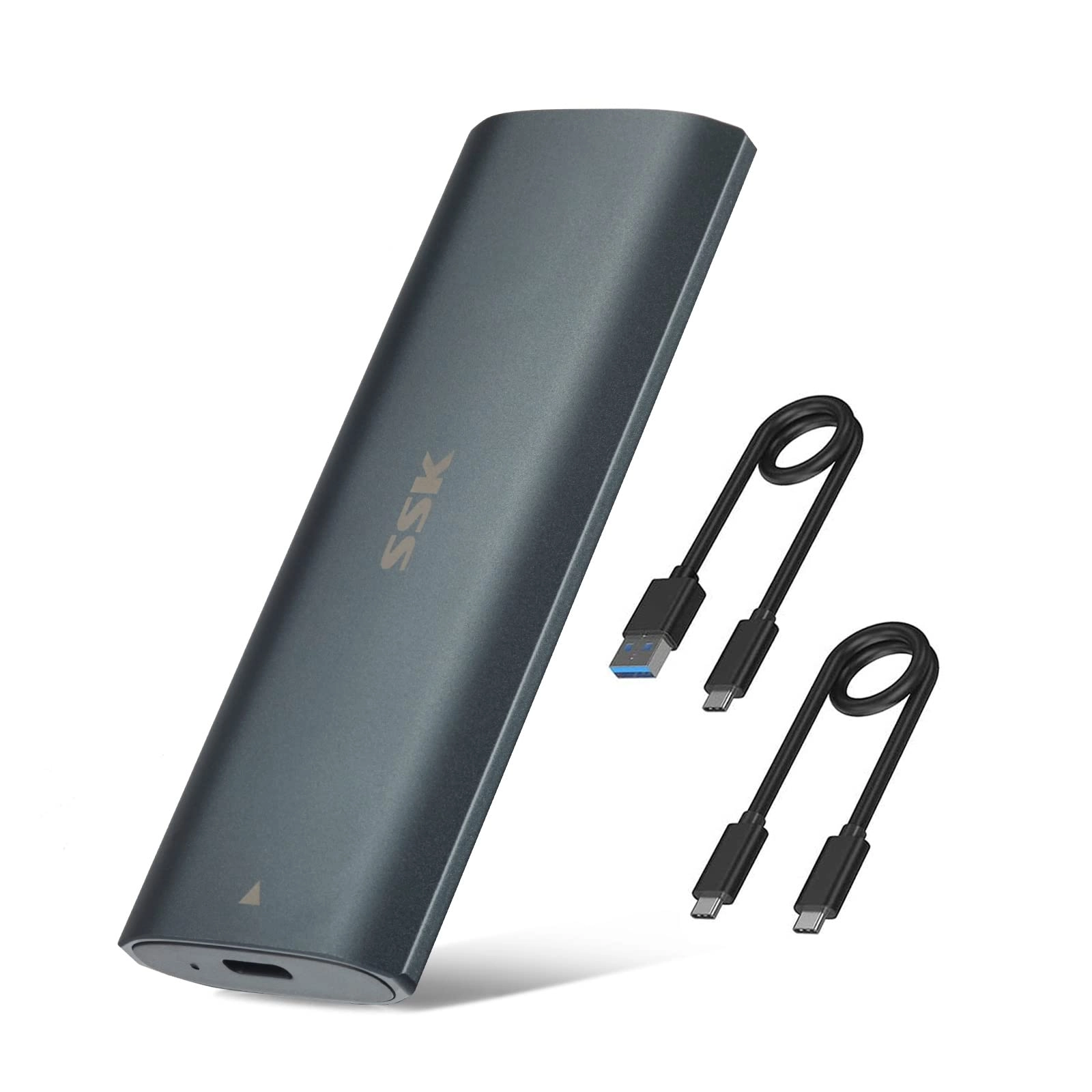 SSK Corporation M.2 NVME SATA SSD Enclosure - USB C 3.1/3.2 Gen 2 10Gbps NVMe/SATA 2230/2242/2260/2280
