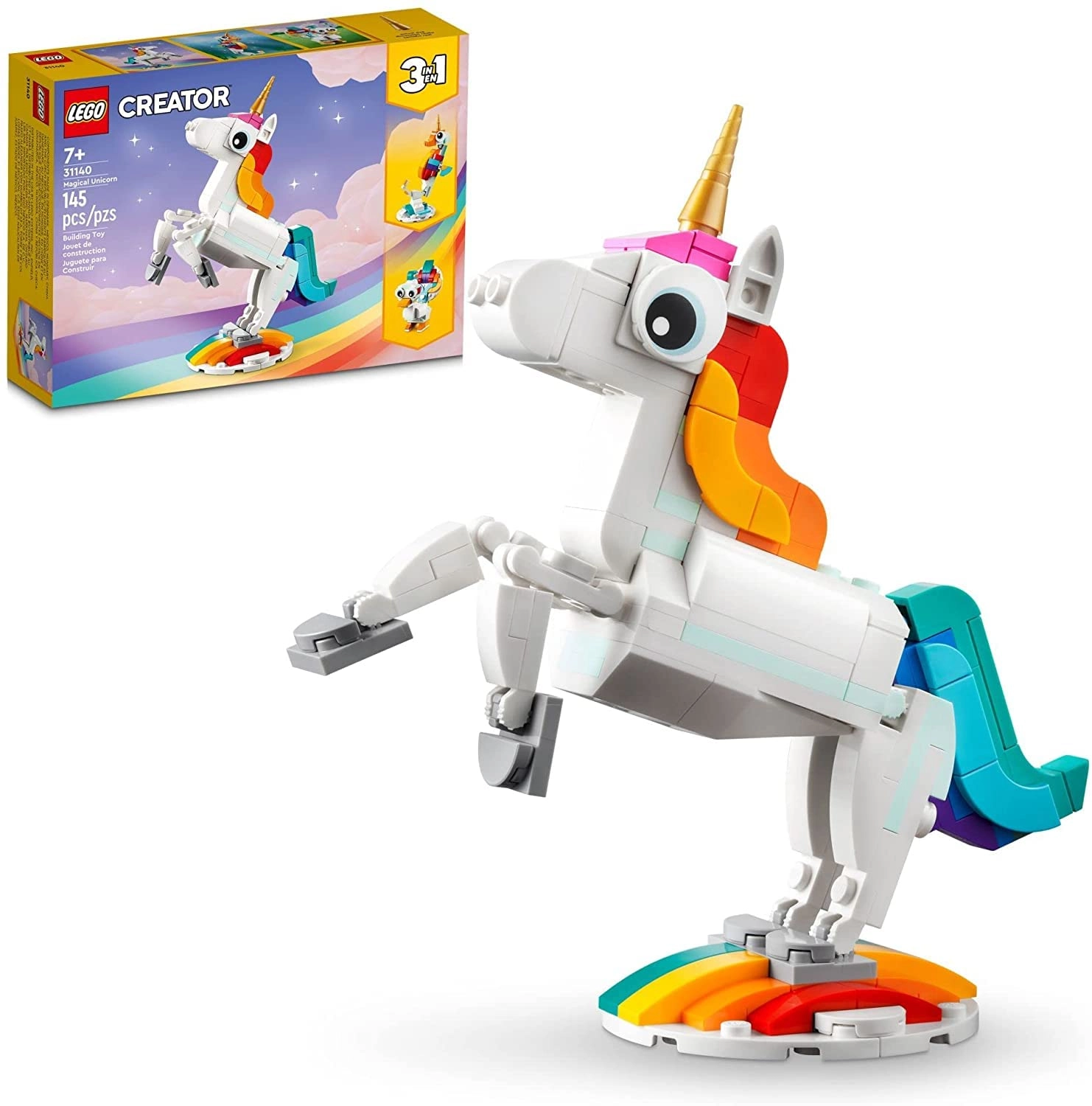 Creator 3 in 1 Magical Unicorn (31140) - Rainbow Ages 7+