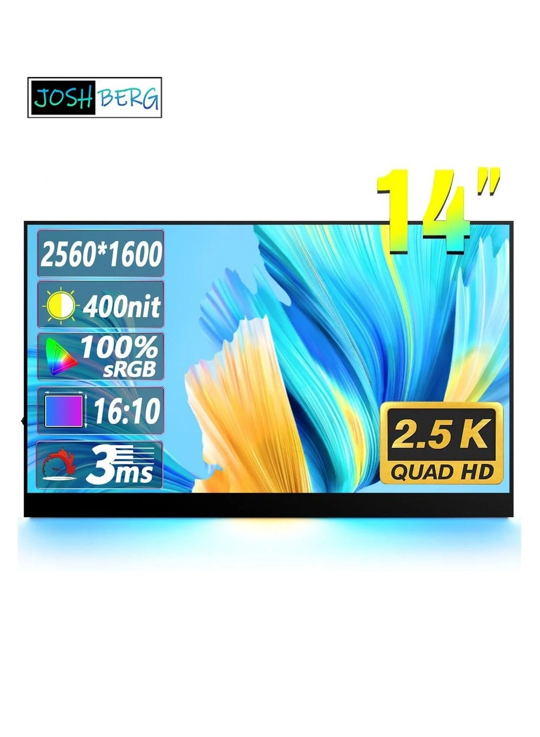 Joshberg portable monitor - 14.0-inch 2.5K