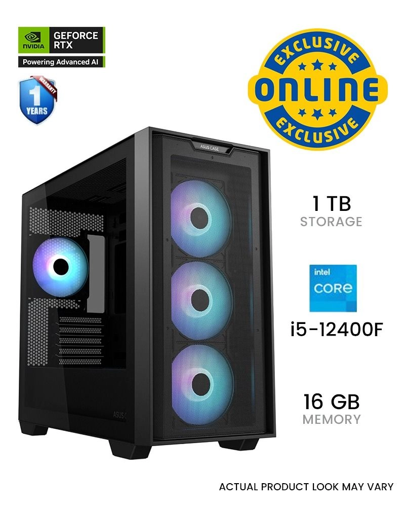 ASUS A21 plus - 16GB 1TB Intel Core i5-12400F + TUF Gaming K3 Gen II + TUF Gaming M3 Gen II + TUF Gaming H1 Gen II