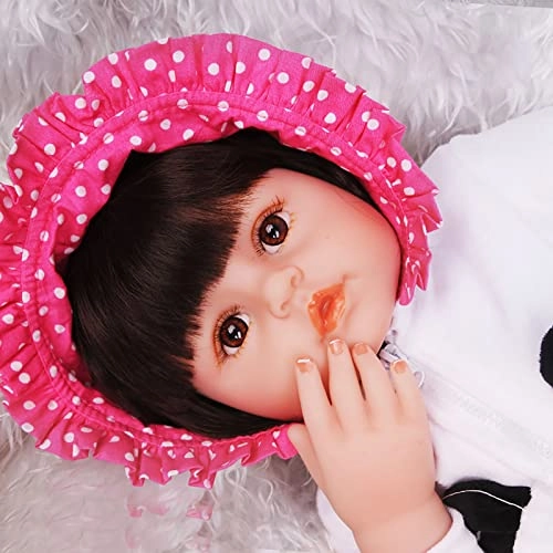 Rebirth Baby Doll - 48cm/58cm Silicone Limbs Cloth Body Panda Clothes Gift Set