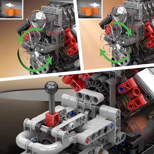 V8 Engine - Gearbox Working Pistons