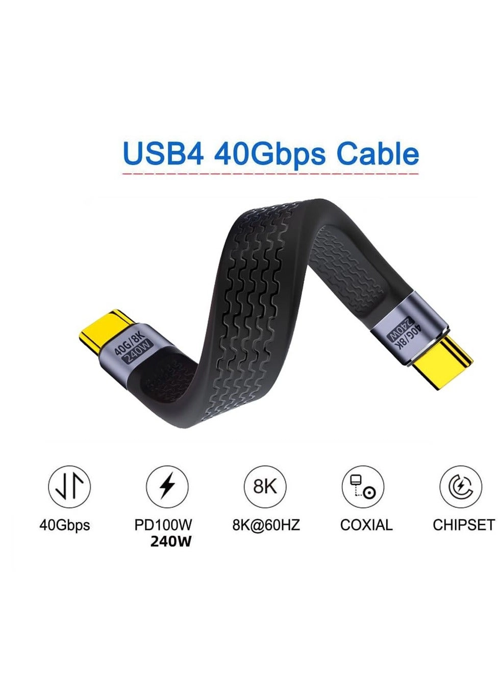 Data Cable 240W USB-C to USB-C 0.13m