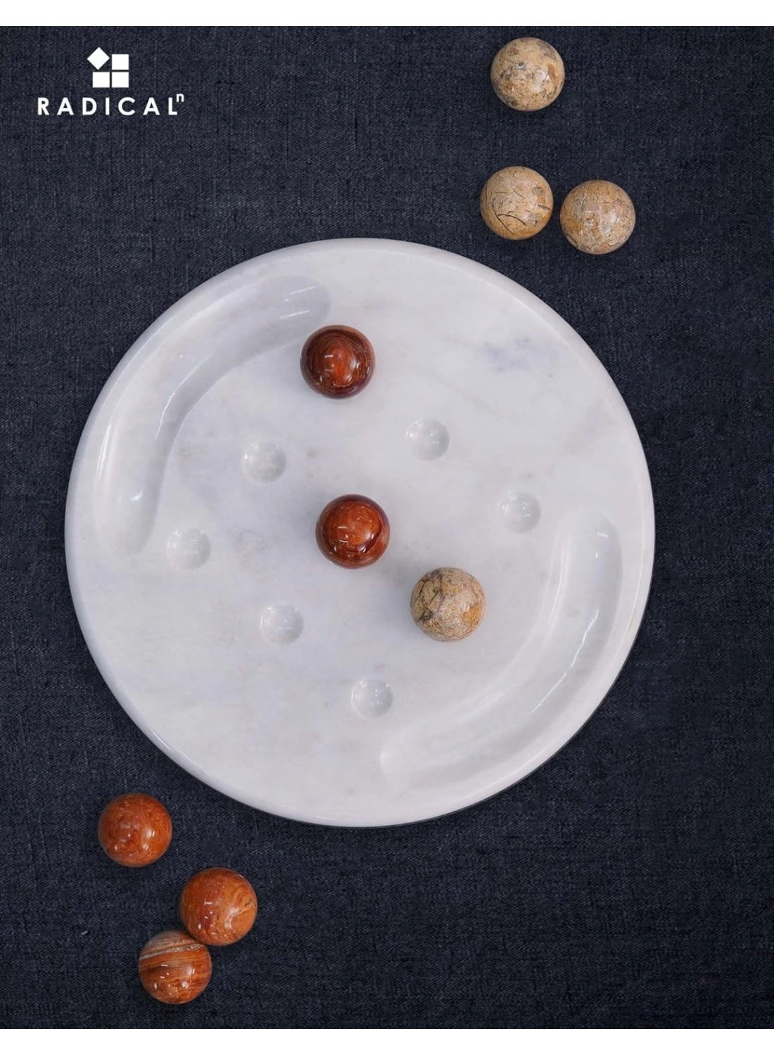 tic_tac_toe - Marble Handmade Red and Coral