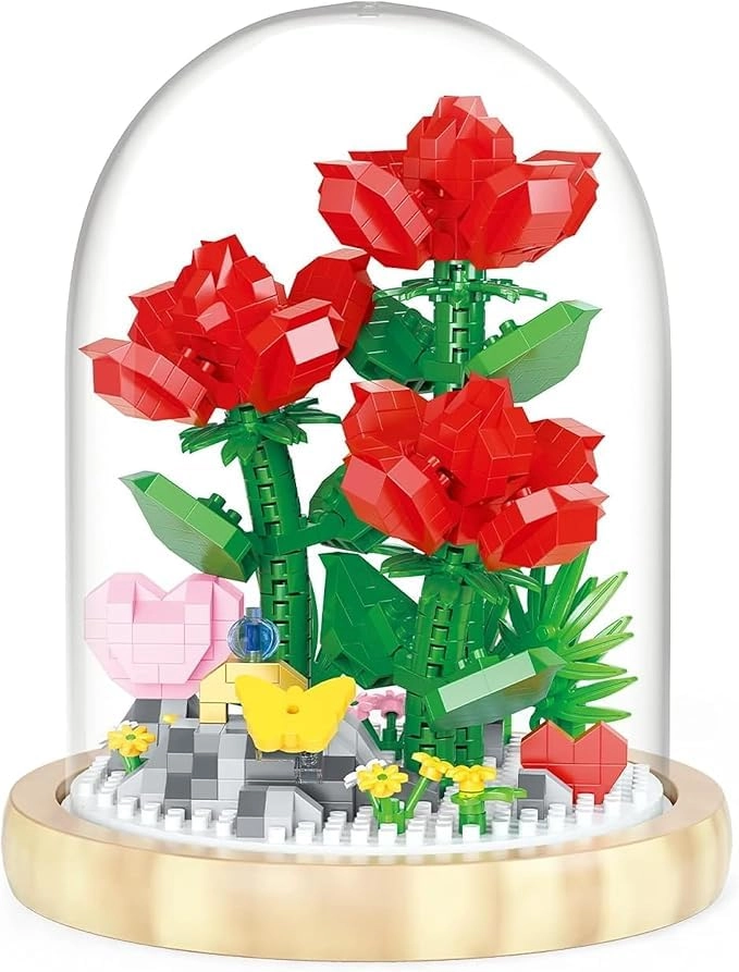 MotoyQi Floral Rose Bouquet Building Set - 684 pcs