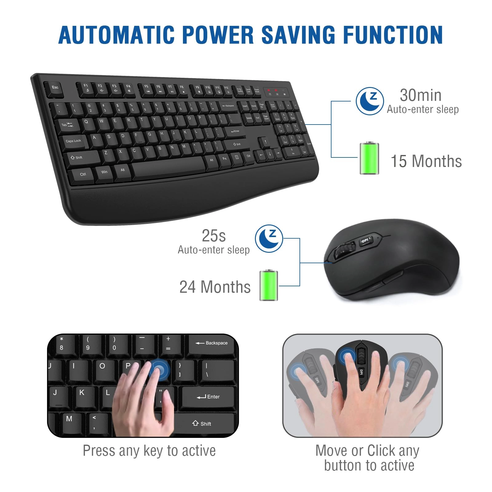 Keyboard and Mouse Combo - QWERTY Wireless