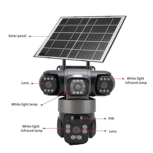 Triple Lens Solar Security Camera 1080p