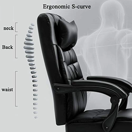Desk Chair - PU Leather Brown High Back