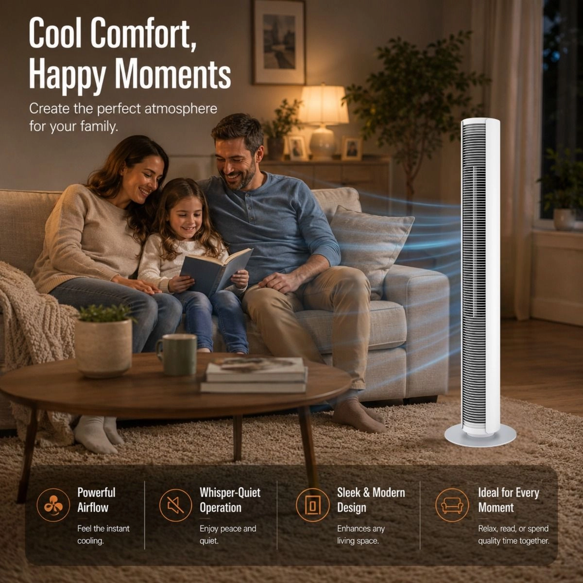 Peter - Tower Fan Oscillating 1-7 hour timer