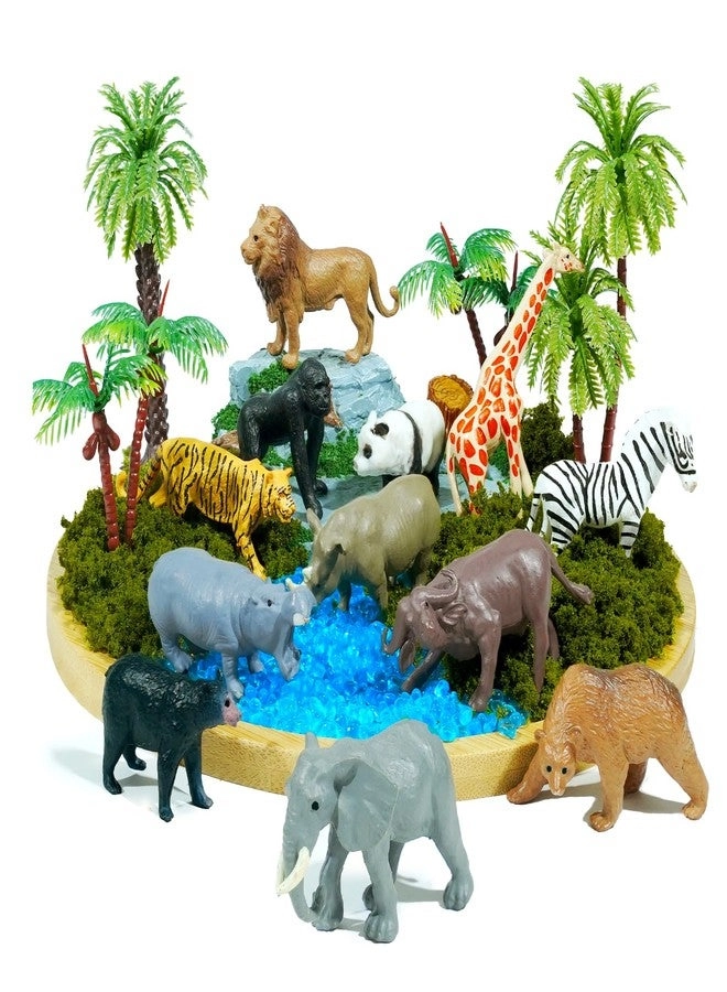 Rileryan Wild Jungle Rainforest Animals Diorama - 20 PCS