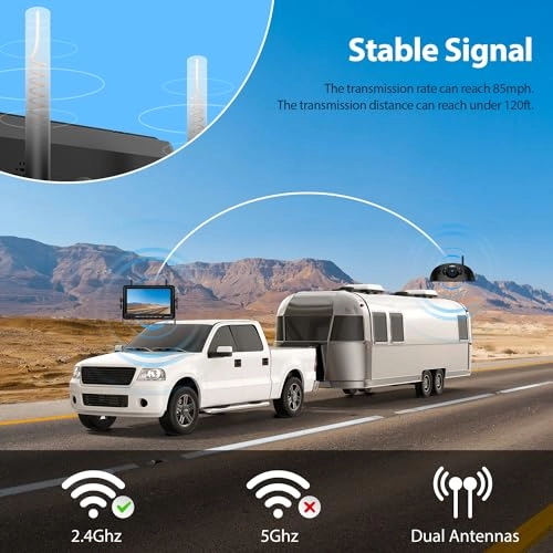 Digital Wireless 2 Backup Camera System - Night vision Wireless + 7’’ DVR Split Monitor - 7 Inches Touch Button