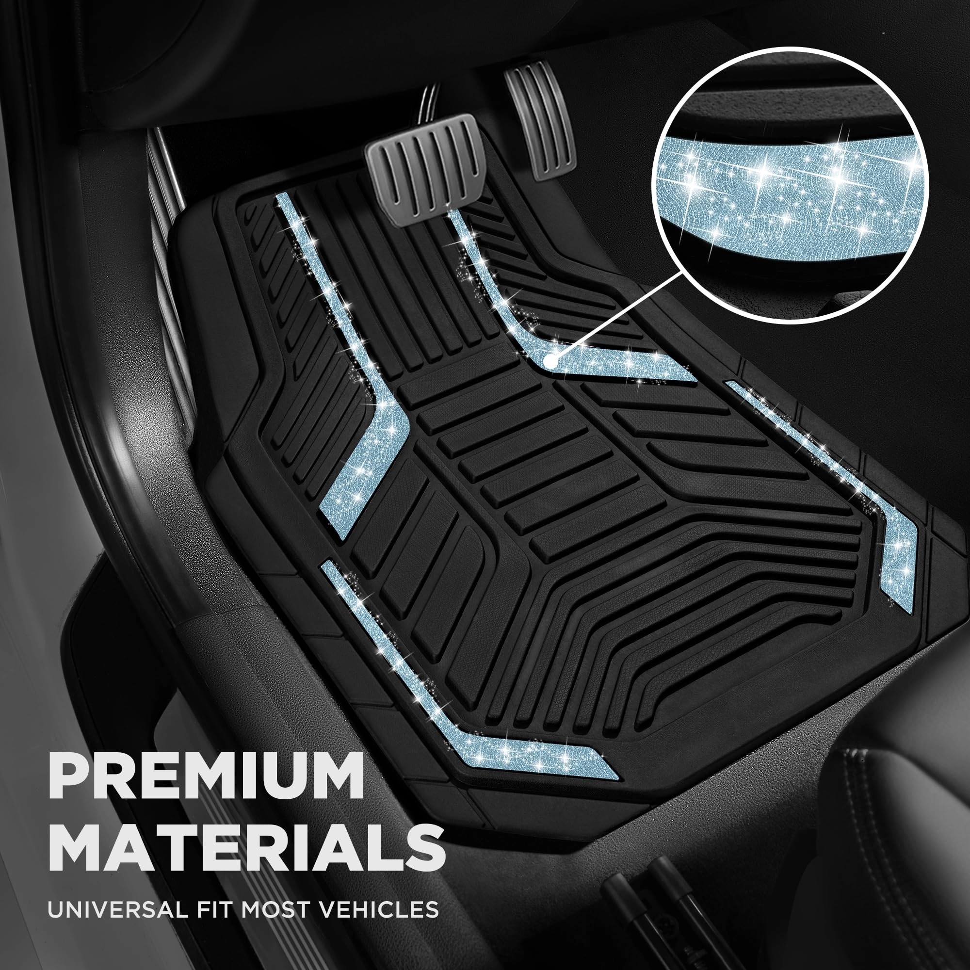 Heavy Duty Rubber Floor Mats - Pink Universal Fit