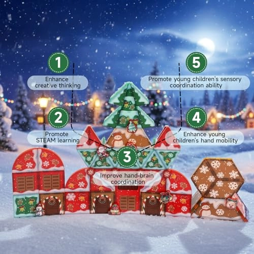 Christmas Magnetic Tiles - 70pcs