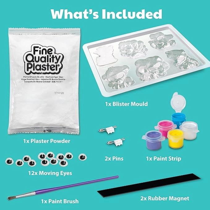 Mould & Paint Craft Kit - Googly Eyes Animals - 5+ years