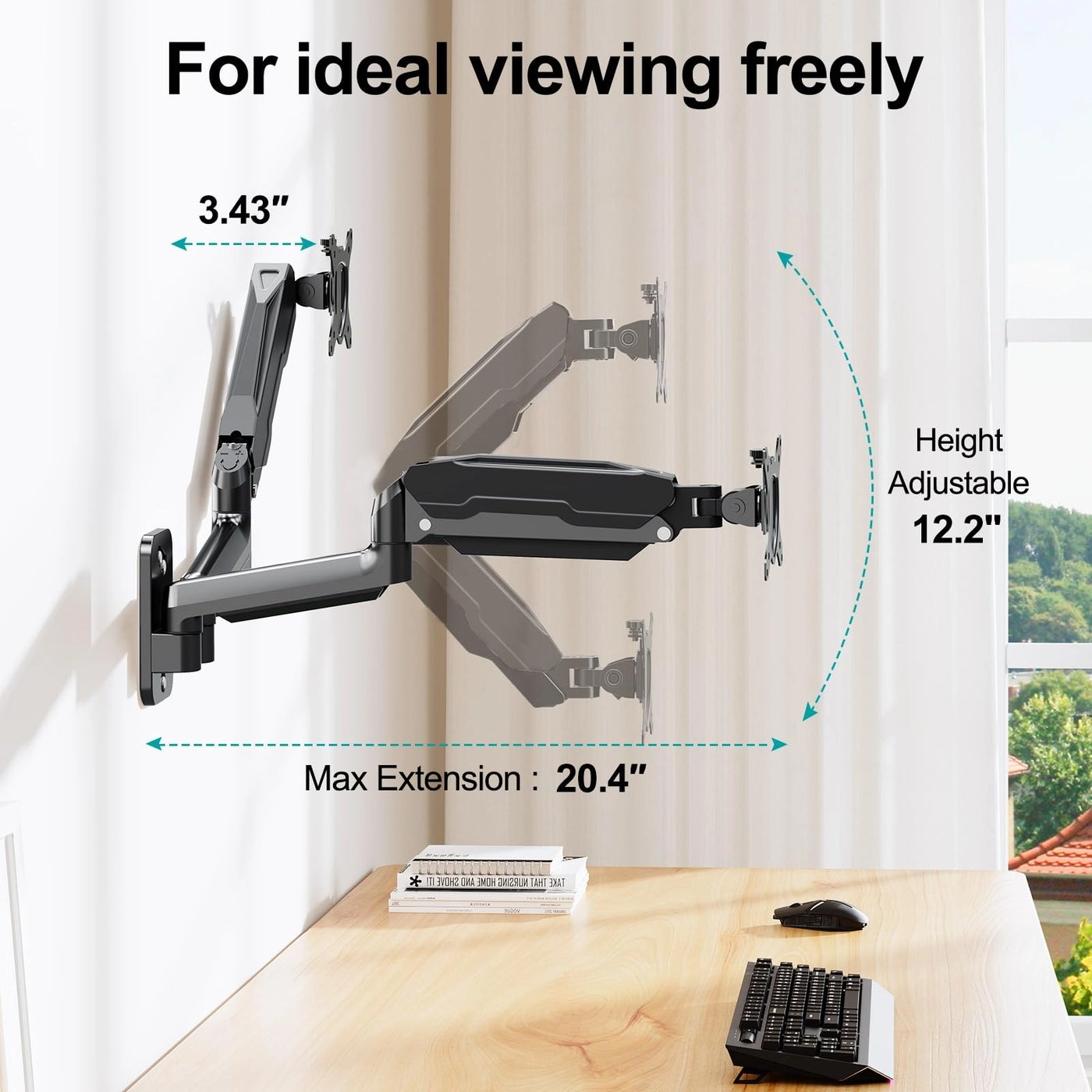 Dual Monitor Wall Mount - 2 Monitors 13 to 32 Inch VESA 75x75/100x100