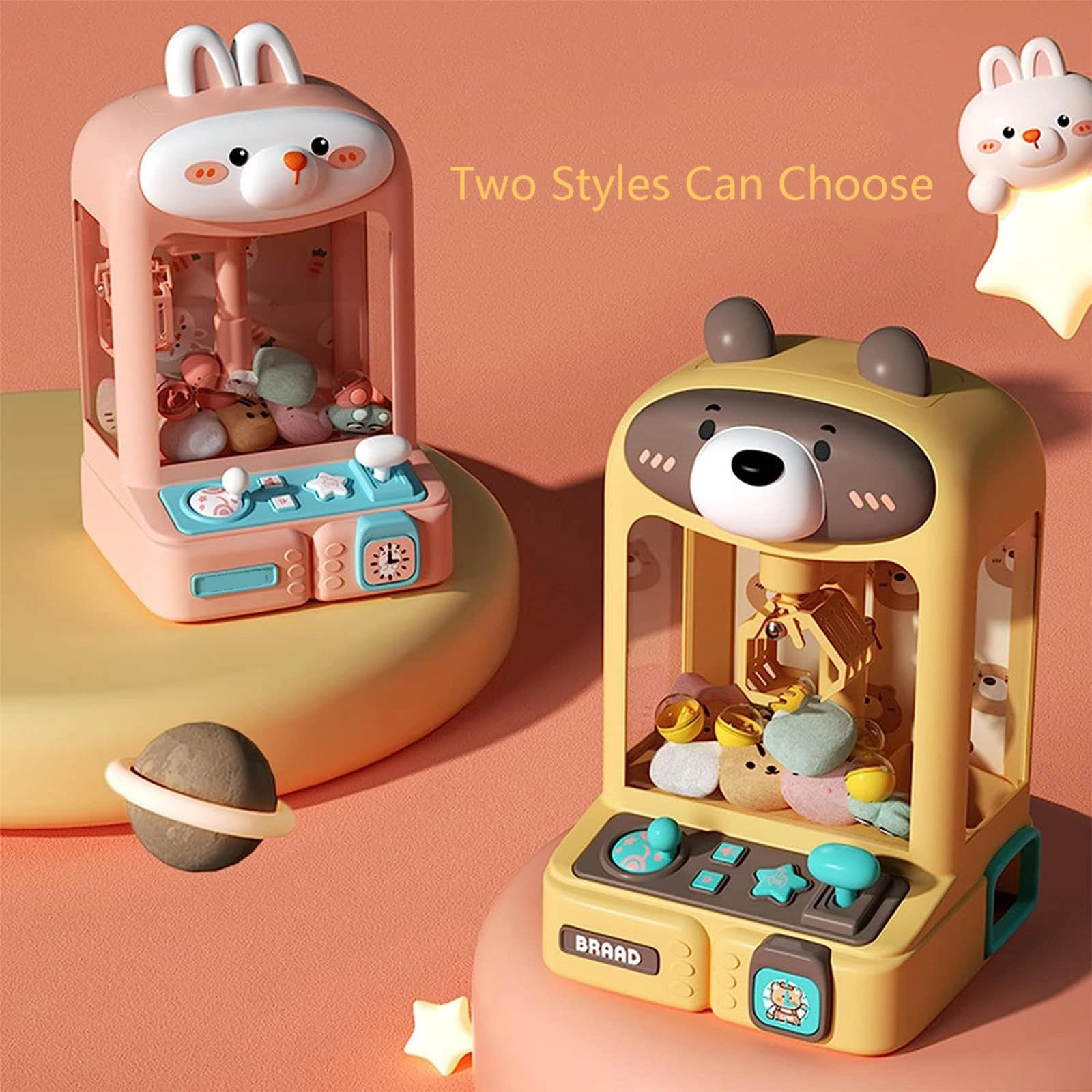 Claw Machine - 30 Toys 10 Gashapons Music Light Rabbit