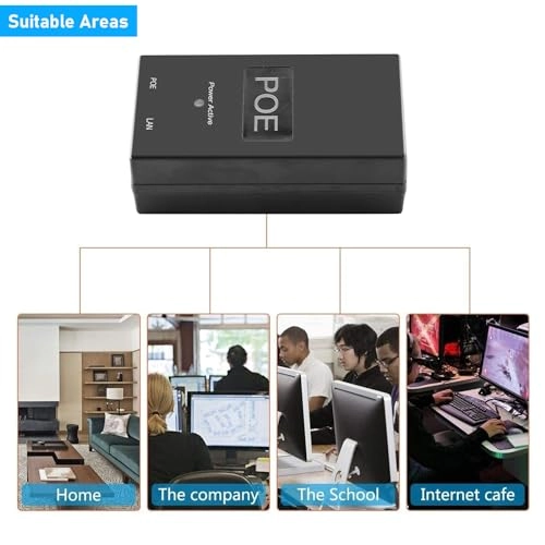 POE Injector - 48V±15% 15.4W 1 IEEE802.3i 100 Megabits Per Second