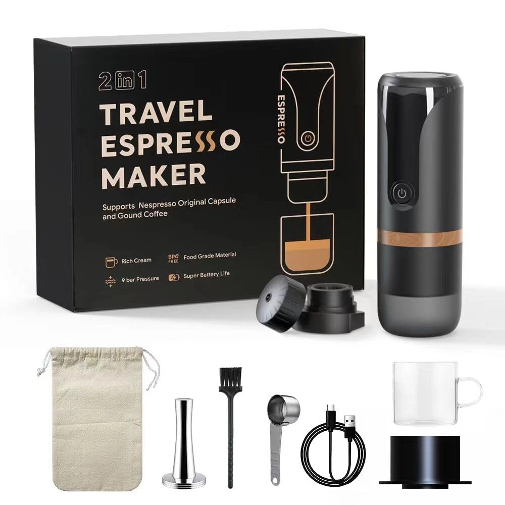 Eacam Espresso Machine - 100 Milliliters capsules & ground coffee