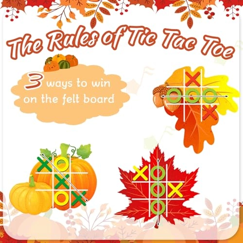 Pumpkin Maple Tic Tac Toe - 24 Fall Party Favors Pack