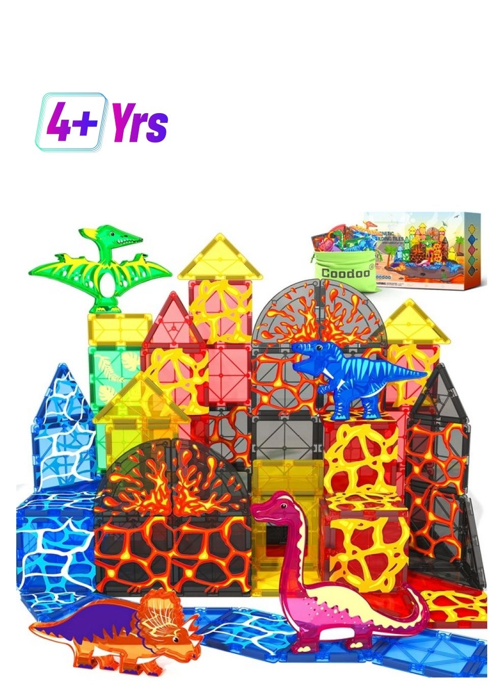 Dinosaur Toys Magnetic Tiles - Dinosaur