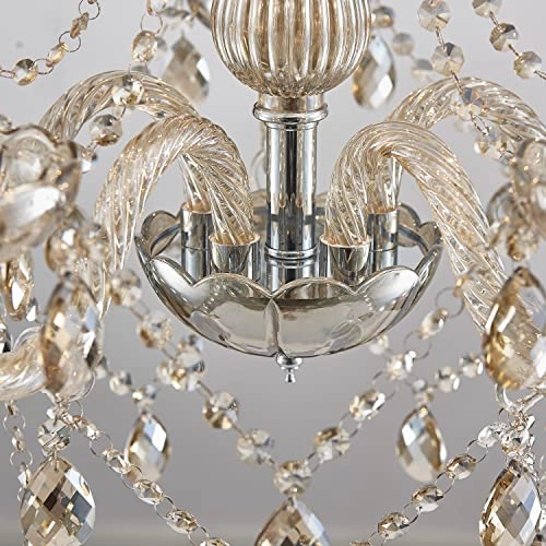 5 Light K9 Crystal Chandelier - Champagne Modern