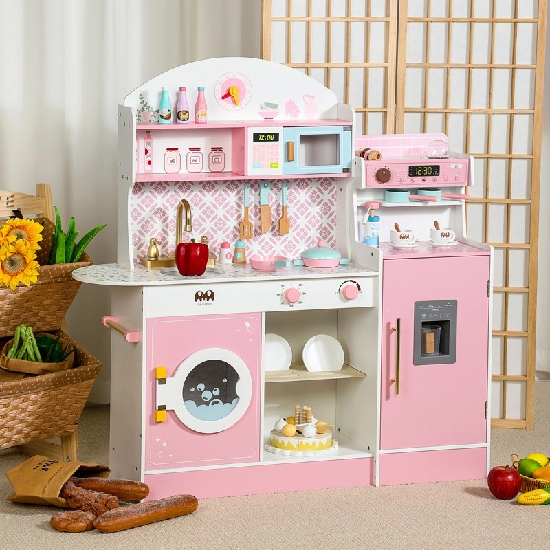 Kids Wooden Kitchen Playset With Accessories (5551007-MSN24002)