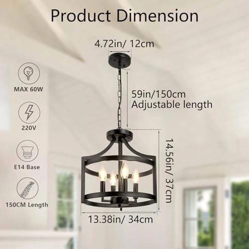 Vintage Living Room Chandelier - Dimmable