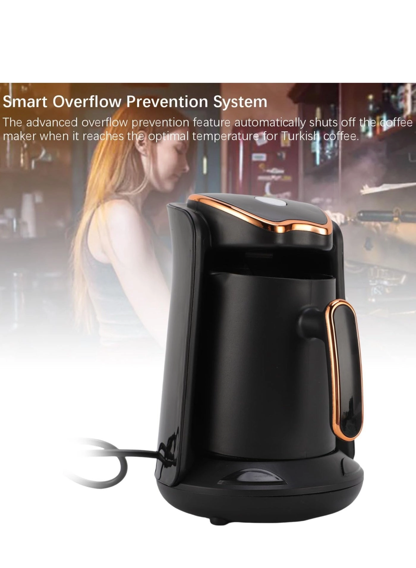 Turkish Coffee Maker - One-Touch Anti-Overflow Dry-burn Protection