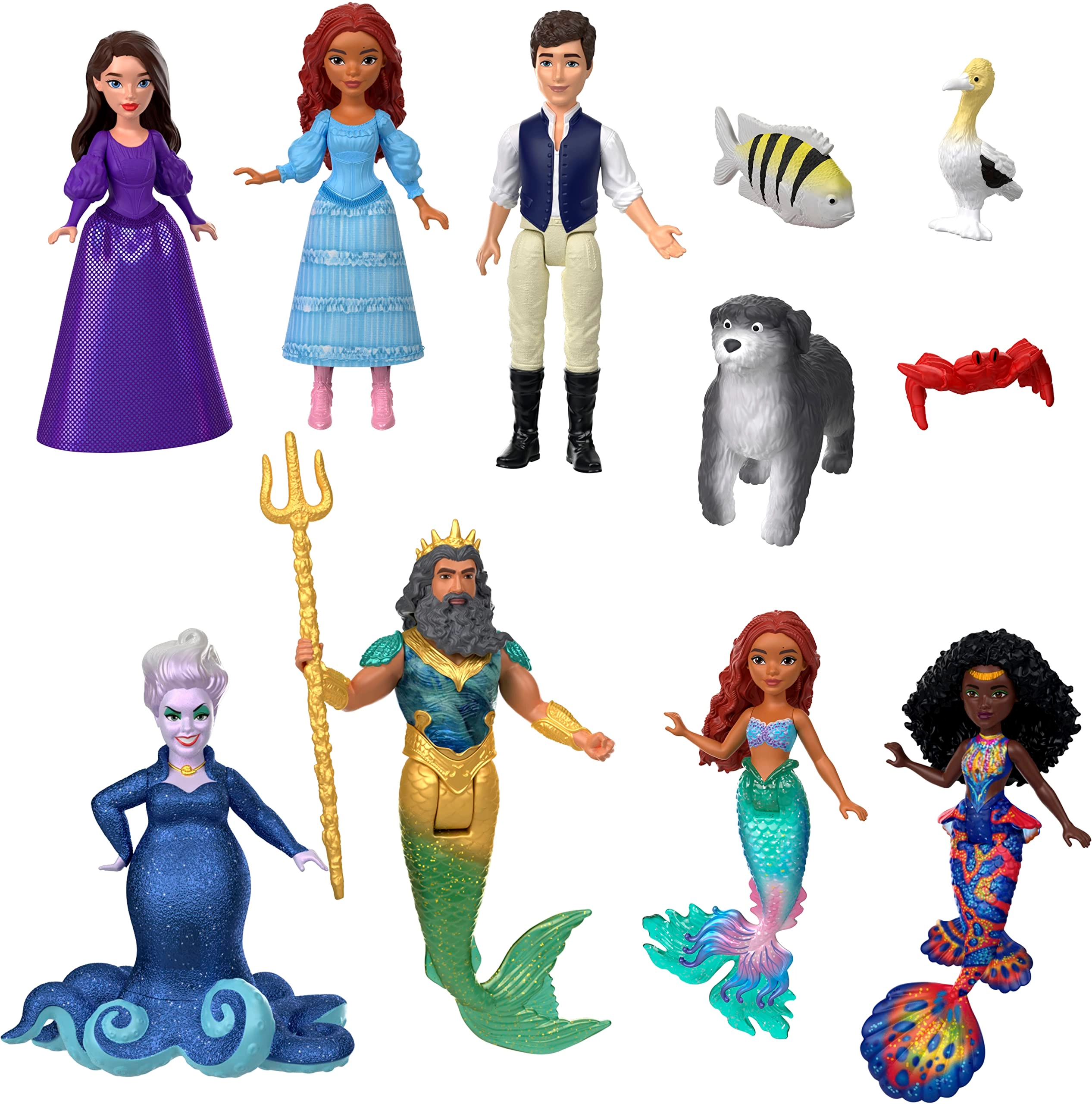Disney Land & Sea Ariel Ultimate Story Set - 11-piece 7 Small Dolls 4 Friend Figures