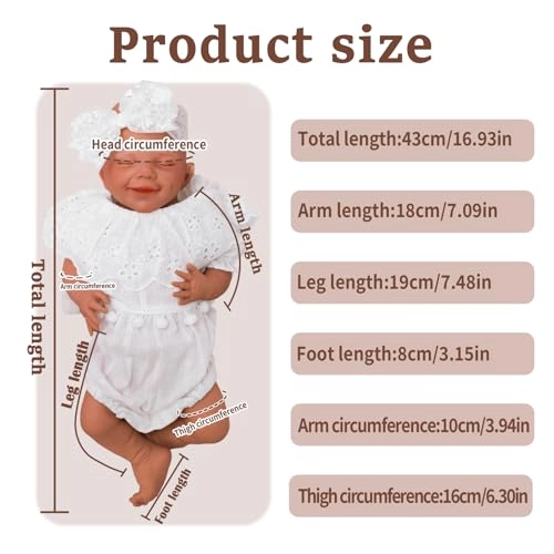 Reborn Baby Doll - 43cm Silicone Sleeping