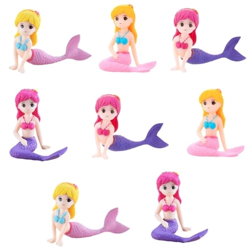 MAOMIA Mermaid Miniature Figurines - 8 Pcs Birthday