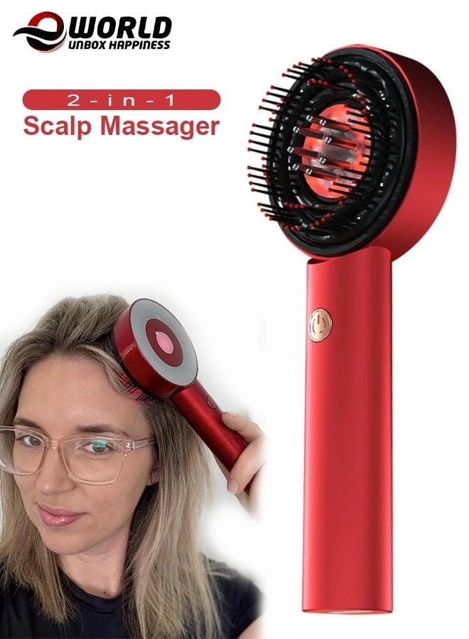 ZOOMEE STORE 2-in-1 Electric Scalp Massager - Red Light Therapy Waterproof Portable