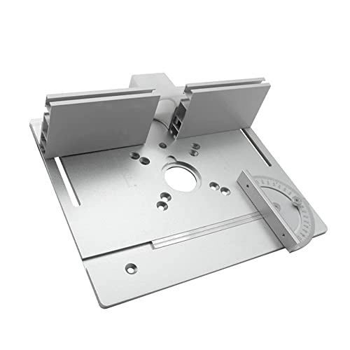 Router Table Insert Plate - 240 x 200mm Aluminum Alloy + Backer Plate + 180° Angle Gauge