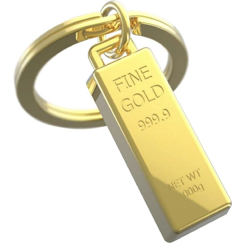 MetalMorphose Gold Bar - Gold/Silver Metal Keychain